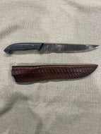 203 Damascus Filleting  Knife with Sheath