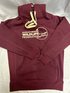 073 Unisex Maroon/ Green Hoodie