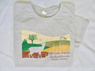 040a T-Shirt - Oatmeal w/Deer Hills Scene